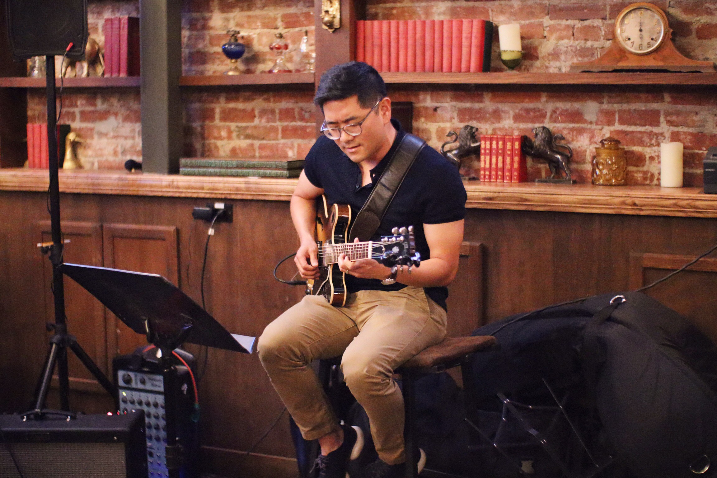 Tony Song performing live at a venue